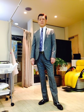 「BEAUTY&YOUTH UNITED ARROWS（ビューティーアンドユースユナイテッドアローズ）のアイテム（セットアップ）」を使った、IWAWOさん（メンズ・179cm）の春コーディネート