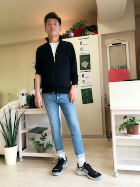 「H&M（エイチ・アンド・エム）のアイテム（ジャージ）」を使った、IWAWOさん（メンズ・179cm）の秋コーディネート