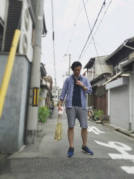 「パイル」｜「アイテム（その他）」を使った、93さん（メンズ・183cm）の夏コーディネート
