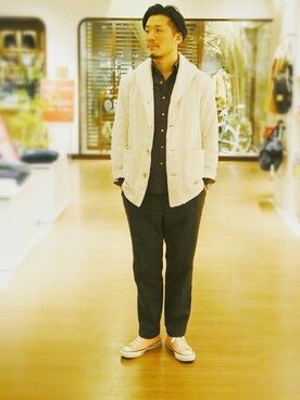 「リラックスコーデ」｜「アイテム（ジャケット/アウター）」を使った、93さん（メンズ・183cm）の冬コーディネート