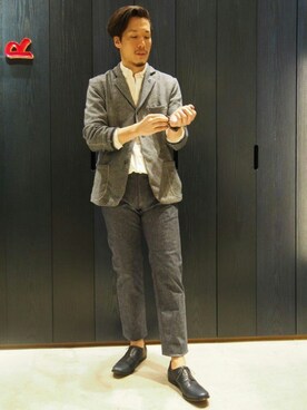 「45R（フォーティファイブアール）のアイテム（シューズ）」を使った、93さん（メンズ・183cm）の春コーディネート