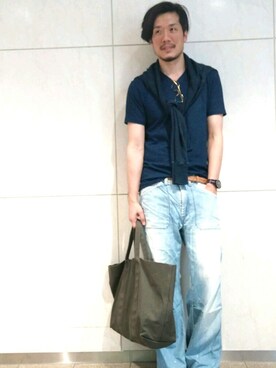 「45R（フォーティファイブアール）のアイテム（バッグ）」を使った、93さん（メンズ・183cm）の夏コーディネート