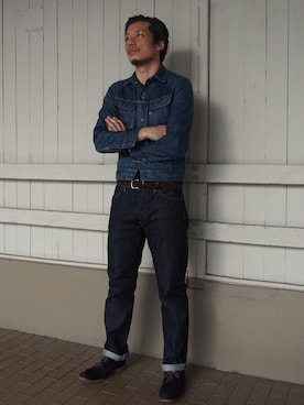「45R（フォーティファイブアール）のアイテム（シューズ）」を使った、93さん（メンズ・183cm）の秋コーディネート