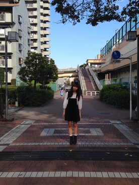 「GLOBAL WORK（グローバルワーク）のアイテム（つなぎ/オールインワン）」を使った、miaさん（レディース・156cm）の秋コーディネート