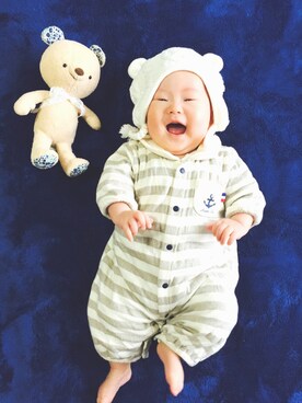 「babygap」｜「アイテム（おもちゃ）」を使った、asahiさん（キッズ・60cm）の冬コーディネート