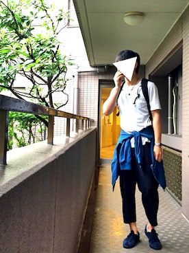 「AIVER（アイバー）のアイテム（スラックス）」を使った、とりかごさん（メンズ・180cm）の夏コーディネート