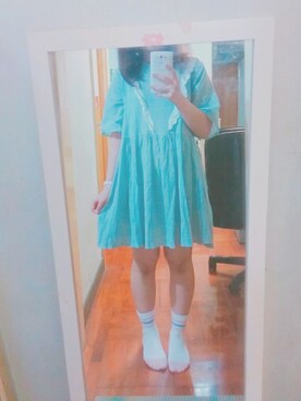 「アイテム（アナログ腕時計、ピンク系）」を使った、チチさん（レディース・153cm）の夏コーディネート