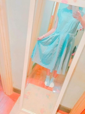 「アイテム（アナログ腕時計、ピンク系）」を使った、チチさん（レディース・153cm）の夏コーディネート