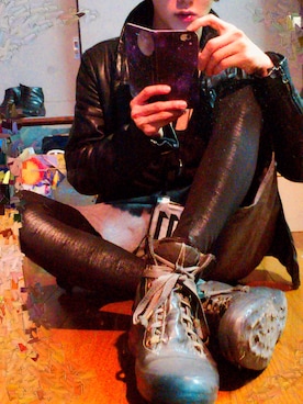 「CAROL CHRISTIAN POELL（キャロルクリスチャンポエル）のアイテム（ライダースジャケット）」を使った、cannabis_115さん（メンズ・177cm）の秋コーディネート