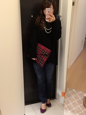 「TSURU（ツル）のアイテム（バッグ）」を使った、Megumi Inoueさん（レディース・150cm）の秋コーディネート