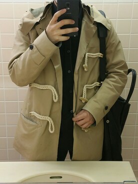 「Martin Margiela」｜「アイテム（ダッフルコート）」を使った、popcornさん（メンズ・178cm）の春コーディネート