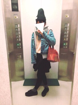 「ピンクニット」｜chi___sanさん（レディース・158cm）の冬コーディネート