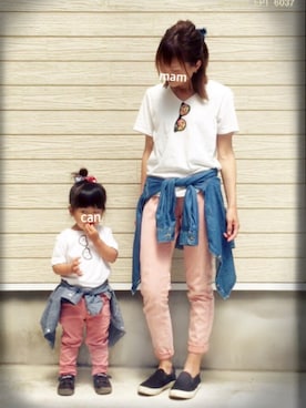 「RCWB（アールシーダブリュービー）のアイテム」を使った、きゃんさん（キッズ・80cm）の春コーディネート
