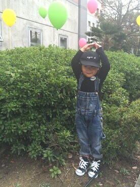 「NEEDLE WORK SOON（ニードルワークスーン）のアイテム」を使った、ichi.iさん（キッズ・100cm）の秋コーディネート