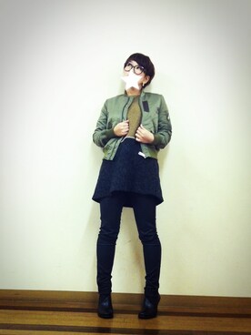 「URBAN RESEARCH ROSSO WOMEN（アーバンリサーチ　ロッソ）のアイテム（ブルゾン）」を使った、aoiさん（レディース・157cm）の秋コーディネート