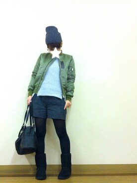 「URBAN RESEARCH ROSSO WOMEN（アーバンリサーチ　ロッソ）のアイテム（ブルゾン）」を使った、aoiさん（レディース・157cm）の秋コーディネート
