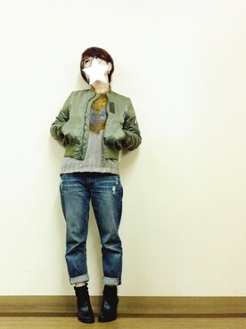 「URBAN RESEARCH ROSSO WOMEN（アーバンリサーチ　ロッソ）のアイテム（ブルゾン）」を使った、aoiさん（レディース・157cm）の冬コーディネート