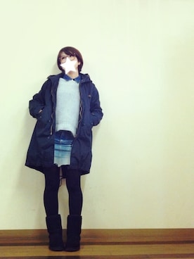 「RNA（アールエヌエー）のアイテム（モッズコート）」を使った、aoiさん（レディース・157cm）の冬コーディネート