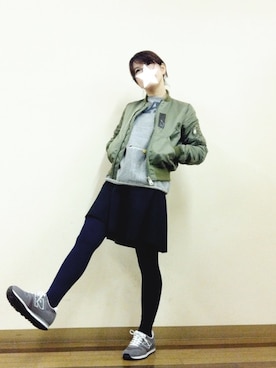 「URBAN RESEARCH ROSSO WOMEN（アーバンリサーチ　ロッソ）のアイテム（ブルゾン）」を使った、aoiさん（レディース・157cm）の冬コーディネート