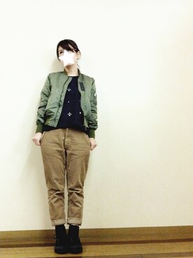 「URBAN RESEARCH ROSSO WOMEN（アーバンリサーチ　ロッソ）のアイテム（ブルゾン）」を使った、aoiさん（レディース・157cm）の春コーディネート
