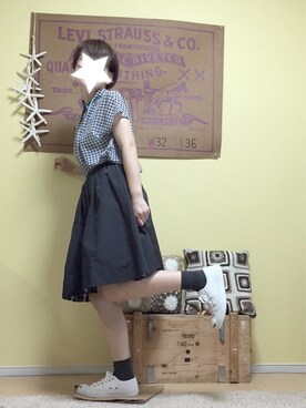 「白いスニーカー」｜「アイテム（アクセサリー）」を使った、aoiさん（レディース・157cm）の夏コーディネート