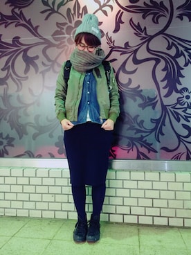 「URBAN RESEARCH ROSSO WOMEN（アーバンリサーチ　ロッソ）のアイテム（ブルゾン）」を使った、aoiさん（レディース・157cm）の冬コーディネート
