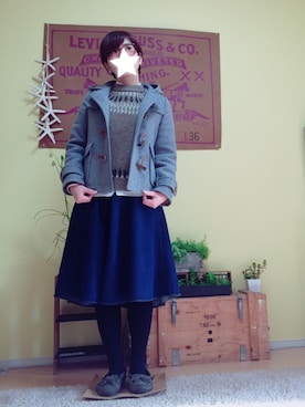 「BEAMS」｜「アイテム（ダッフルコート）」を使った、aoiさん（レディース・157cm）の冬コーディネート
