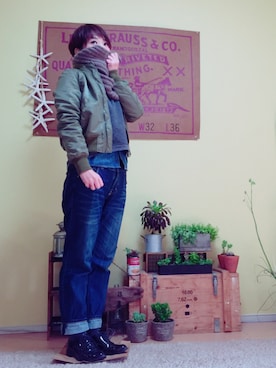 「URBAN RESEARCH ROSSO WOMEN（アーバンリサーチ　ロッソ）のアイテム（ブルゾン）」を使った、aoiさん（レディース・157cm）の冬コーディネート