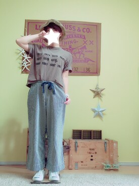 「白いスニーカー」｜「アイテム（アクセサリー）」を使った、aoiさん（レディース・157cm）の夏コーディネート