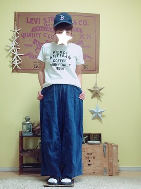 「SMELLY（スメリー）のアイテム（ピアス（両耳用））」を使った、aoiさん（レディース・157cm）の夏コーディネート