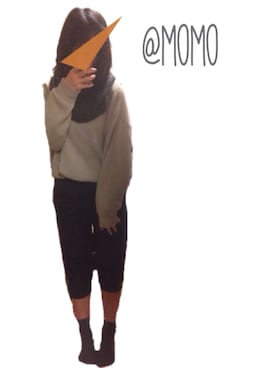 「UNIQLO（ユニクロ）のアイテム（ニット/セーター、ベージュ系）」を使った、momoさん（レディース・157cm）の冬コーディネート