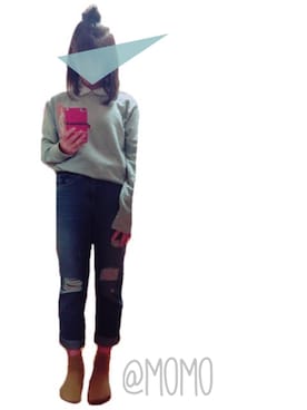 「no brand（ノーブランド）のアイテム（シャツ/ブラウス、ホワイト系）」を使った、momoさん（レディース・157cm）の春コーディネート