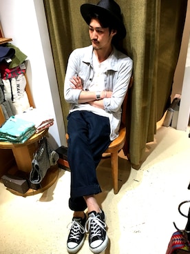 「STEVENSON OVERALL CO.（スティーブンソンオーバーオール）のアイテム」を使った、Akinori Iwataさん（メンズ・167cm）の春コーディネート