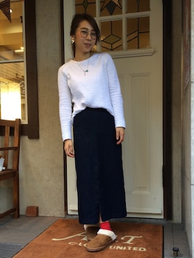 「SHEL’TTER（シェルター）のアイテム（アクセサリー）」を使った、sakiさん（レディース・155cm）の秋コーディネート