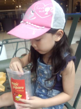 「Barbie（バービー）のアイテム（帽子）」を使った、ninomiさん（キッズ・120cm）の夏コーディネート