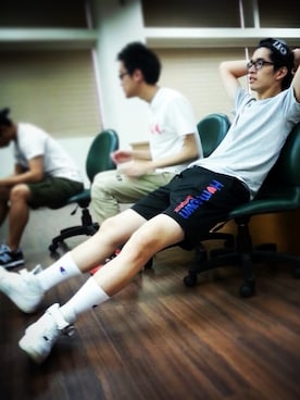 「white socks」｜Leoさん（メンズ・183cm）の夏コーディネート