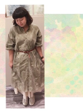 「アイテム（シャツワンピース）」を使った、あやさん（レディース・156cm・20代）の秋コーディネート
