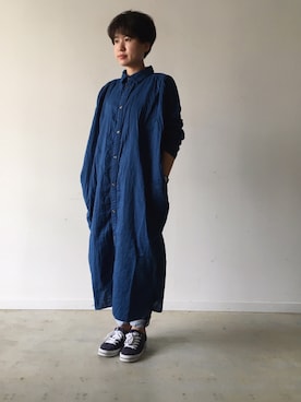 「ichi（イチ）のアイテム」を使った、今里さん（レディース・151cm）の秋コーディネート