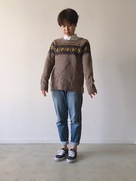 「Keds（ケッズ）のアイテム」を使った、今里さん（レディース・151cm）の秋コーディネート