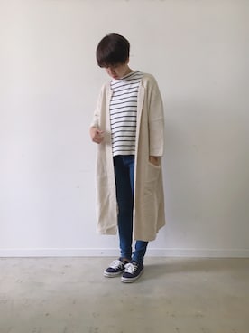 「ichi（イチ）のアイテム」を使った、今里さん（レディース・151cm）の秋コーディネート