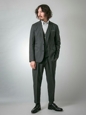 「スーツ」｜マスダユーアールさん（メンズ・178cm）の冬コーディネート