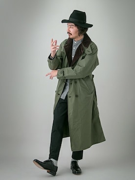 「URBAN RESEARCH（アーバンリサーチ）のアイテム（トレンチコート）」を使った、マスダユーアールさん（メンズ・178cm）の冬コーディネート