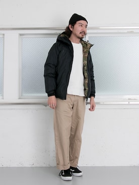 「URBAN RESEARCH（アーバンリサーチ）のアイテム（ダウンジャケット/コート）」を使った、マスダユーアールさん（メンズ・178cm）の秋コーディネート