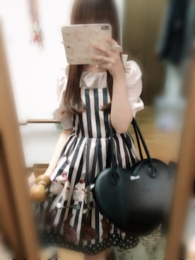「黒×ピンク」｜「アイテム（ワンピース/ドレス）」を使った、mさん（レディース・154cm）の秋コーディネート