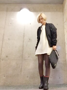 「SCHOTT」｜「アイテム（ワンピース/ドレス）」を使った、youさん（レディース・154cm）の秋コーディネート