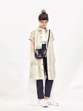 「Factor=（ファクターイコール）のアイテム（シューズ）」を使った、あこさん（レディース・158cm）の春コーディネート