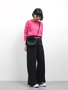 「ピンクニット」｜あこさん（レディース・158cm）の夏コーディネート