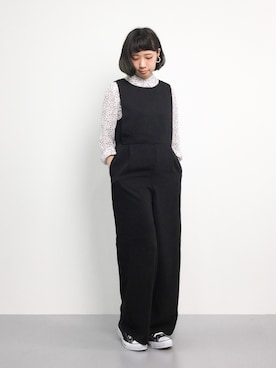 「KBF（ケイビーエフ）のアイテム（つなぎ/オールインワン）」を使った、あこさん（レディース・158cm）の夏コーディネート