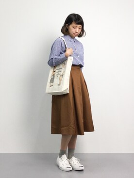 「ANOTHER BRANCH（アナザーブランチ）のアイテム（スカート）」を使った、あこさん（レディース・158cm）の夏コーディネート