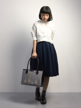 「nusy（ヌージー）のアイテム」を使った、あこさん（レディース・158cm）の秋コーディネート
